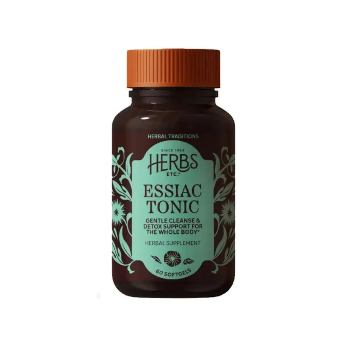 HERBS ETC. | Essiac Tonic Tónico Herbal con Bardana, Acedera y Olmo Resbaladizo | 60 Cápsulas Blandas | Apoyo Digestivo y Bienestar General