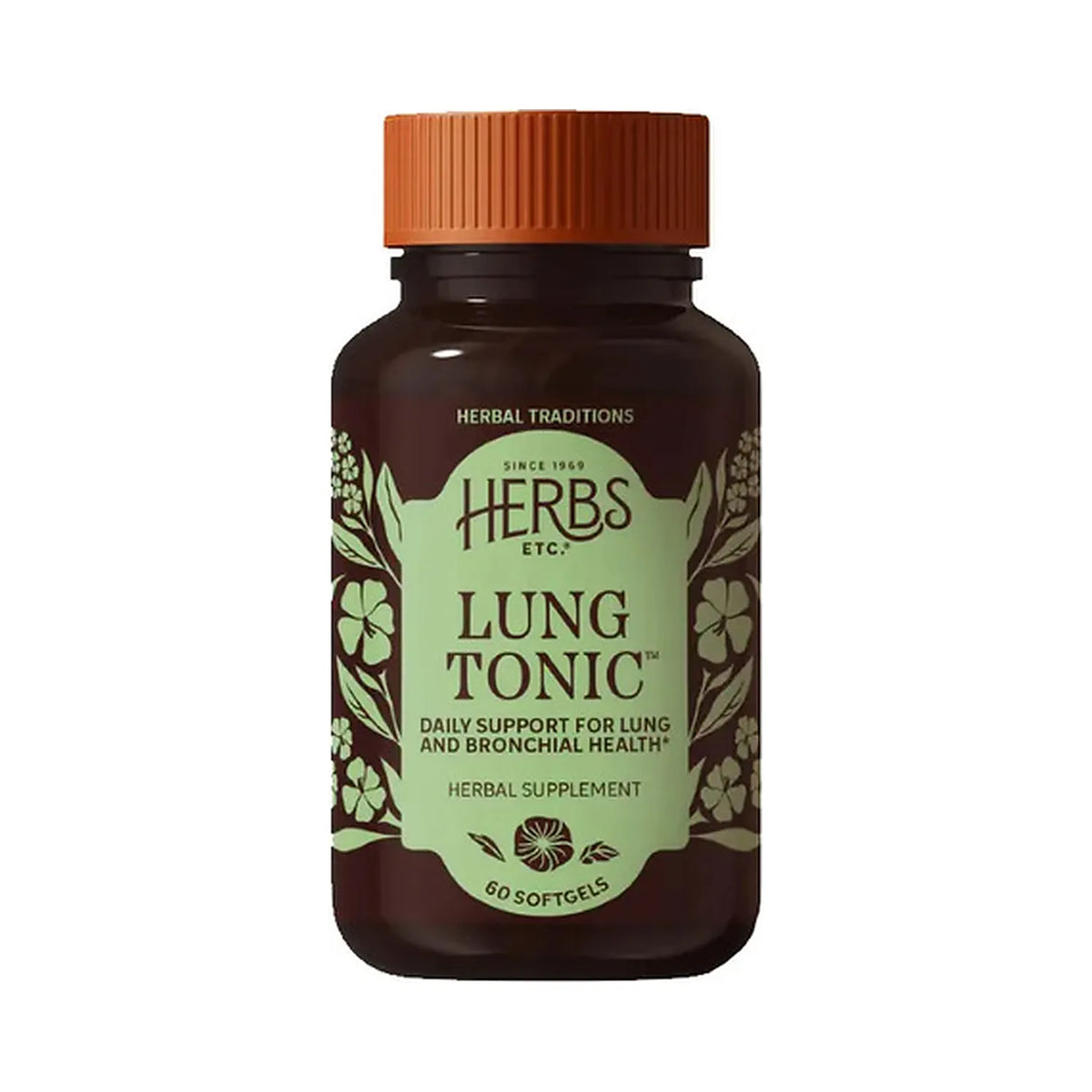 Herbs Etc. Lung Tonic | Tónico Pulmonar | 60 Cápsulas Blandas | Bienestar Respiratorio | Suplemento Alimenticio