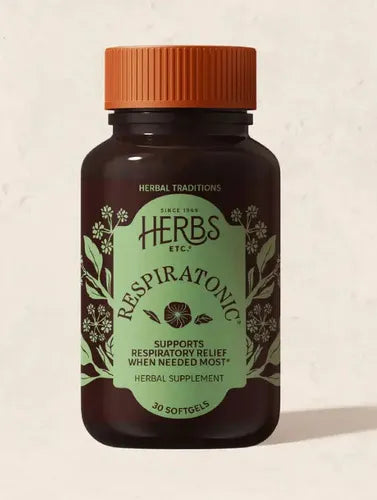 HERBS ETC. | Respiratonic con Osha, Equinácea y Yerba Santa | 30 Cápsulas Blandas | Apoyo Respiratorio y Bienestar Pulmonar