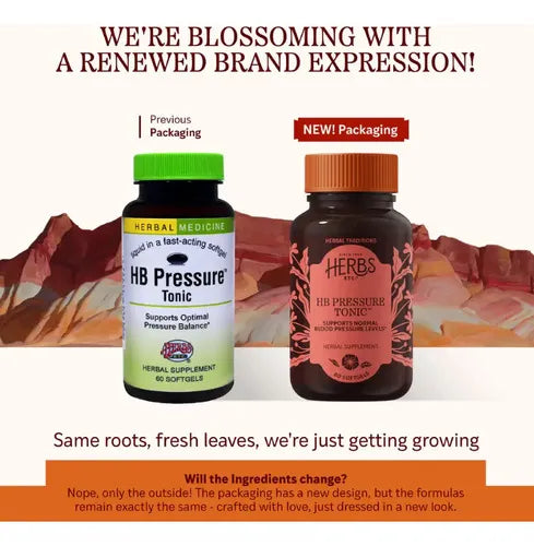 Herbs Etc. HB Pressure Tonic | 60 Cápsulas Blandas | Espino Blanco, Tilo y Pasiflora | Bienestar Cardiovascular | Suplemento Alimenticio