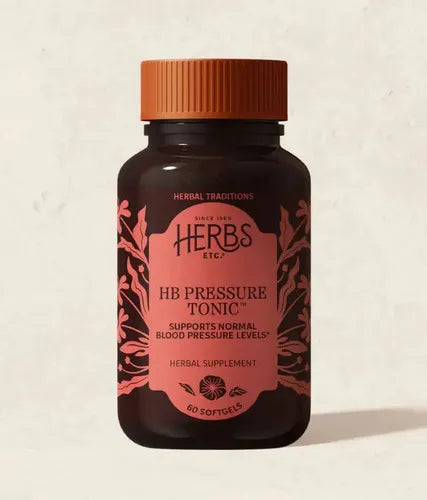Herbs Etc. HB Pressure Tonic | 60 Cápsulas Blandas | Espino Blanco, Tilo y Pasiflora | Bienestar Cardiovascular | Suplemento Alimenticio