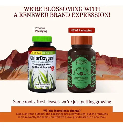 HERBS ETC. | ChlorOxygen Concentrado de Clorofila 50 mg | 120 Cápsulas Blandas | Apoyo Energético y Bienestar General