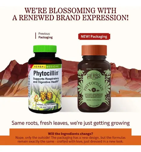 HERBS ETC. | Phytocillin con Equinácea, Usnea y Propóleo | 120 Cápsulas Blandas | Apoyo Respiratorio, Digestivo e Inmunológico