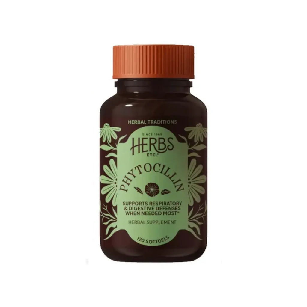 HERBS ETC. | Phytocillin con Equinácea, Usnea y Propóleo | 120 Cápsulas Blandas | Apoyo Respiratorio, Digestivo e Inmunológico