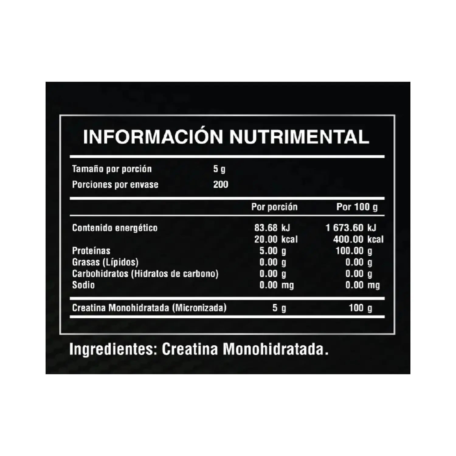 Ultra Pure Supps Creatina Monohidratada 200 Servicio Sfn