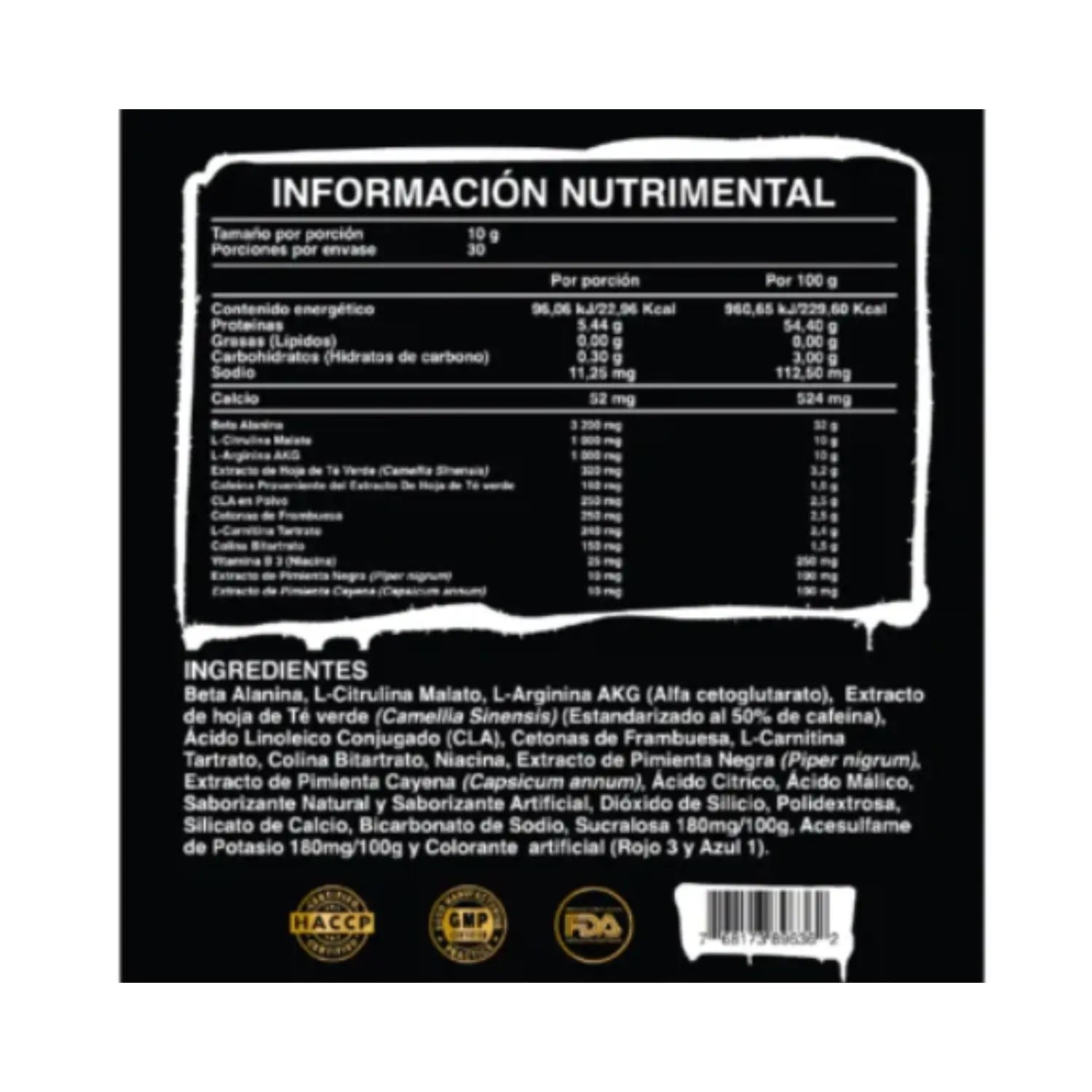 Ultra Pure Supps Pre Xb Con L-carnitina, Cla  Ponche de Frutas , 30 Serv