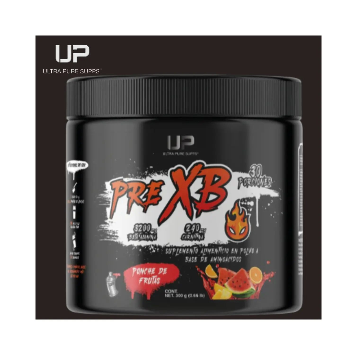 Ultra Pure Supps Pre Xb Con L-carnitina, Cla  Ponche de Frutas , 30 Serv
