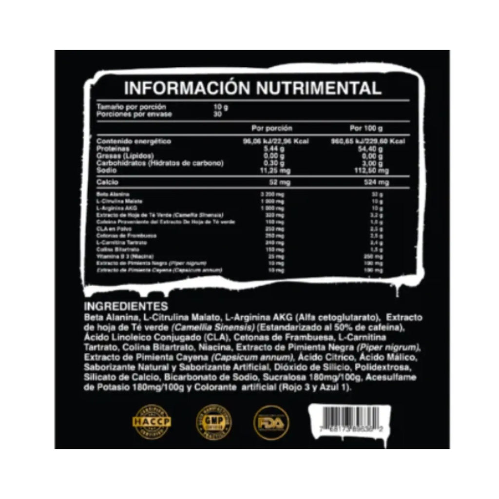 Ultra Pure Supps Pre Xb Con L-carnitina, Cla  Mora azul, 30 Serv