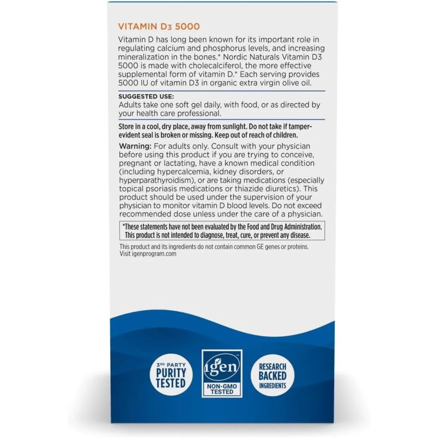 Nordic Naturals Vitamina D3 5000, naranja - 120 mini geles suaves