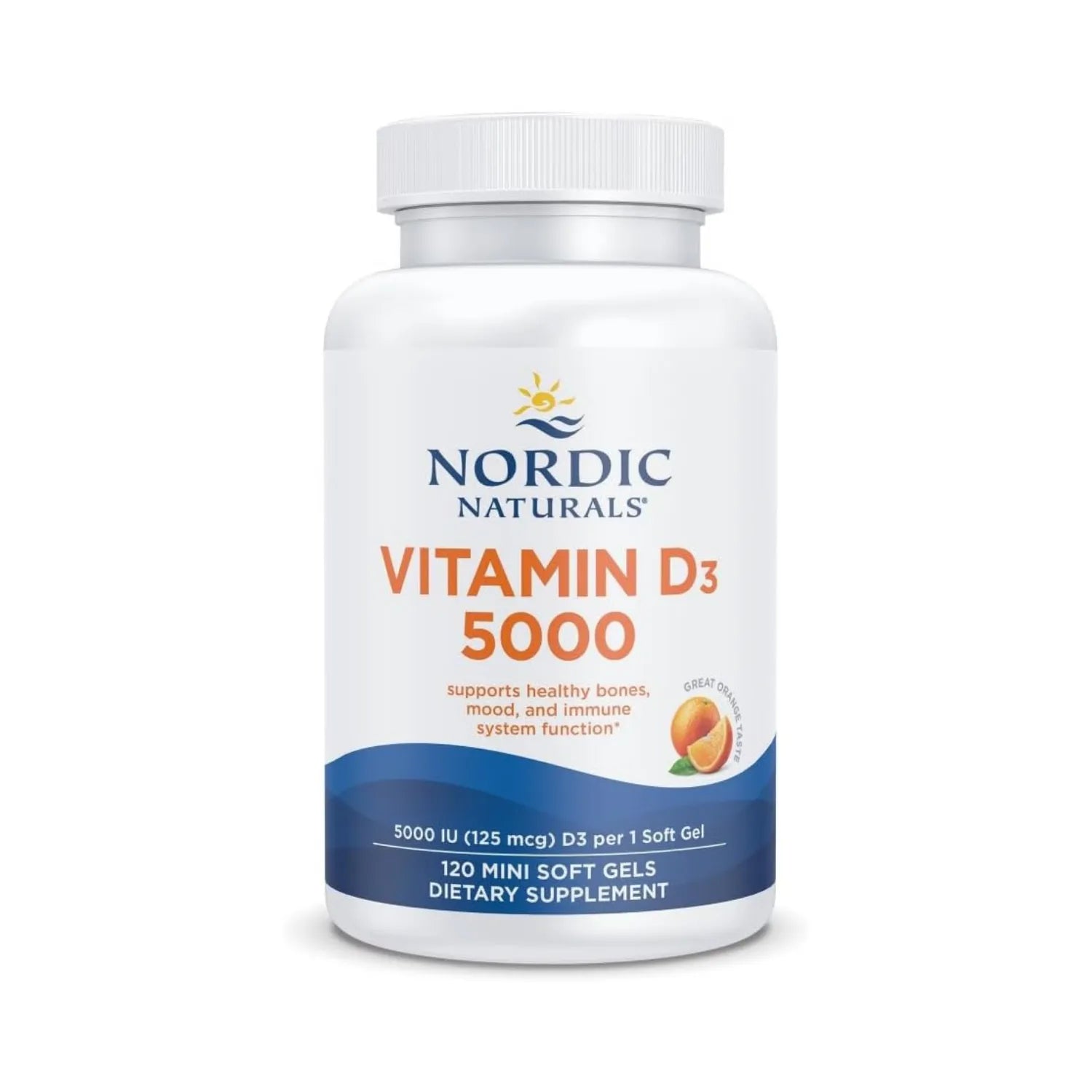 Nordic Naturals Vitamina D3 5000, naranja - 120 mini geles suaves