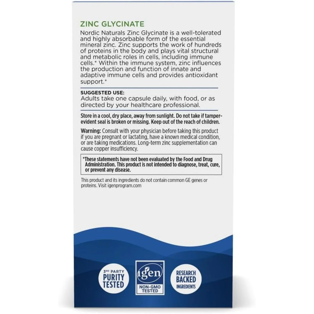 Nordic Naturals Zinc Glycinate 20 mg 60 Caps Sfn