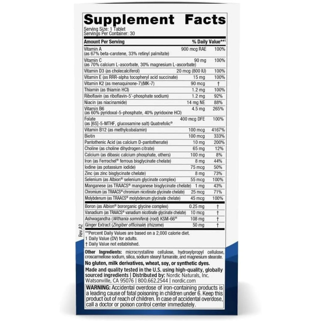 Nordic Naturals Multivitamínico para mujeres one daily 30 tabletas