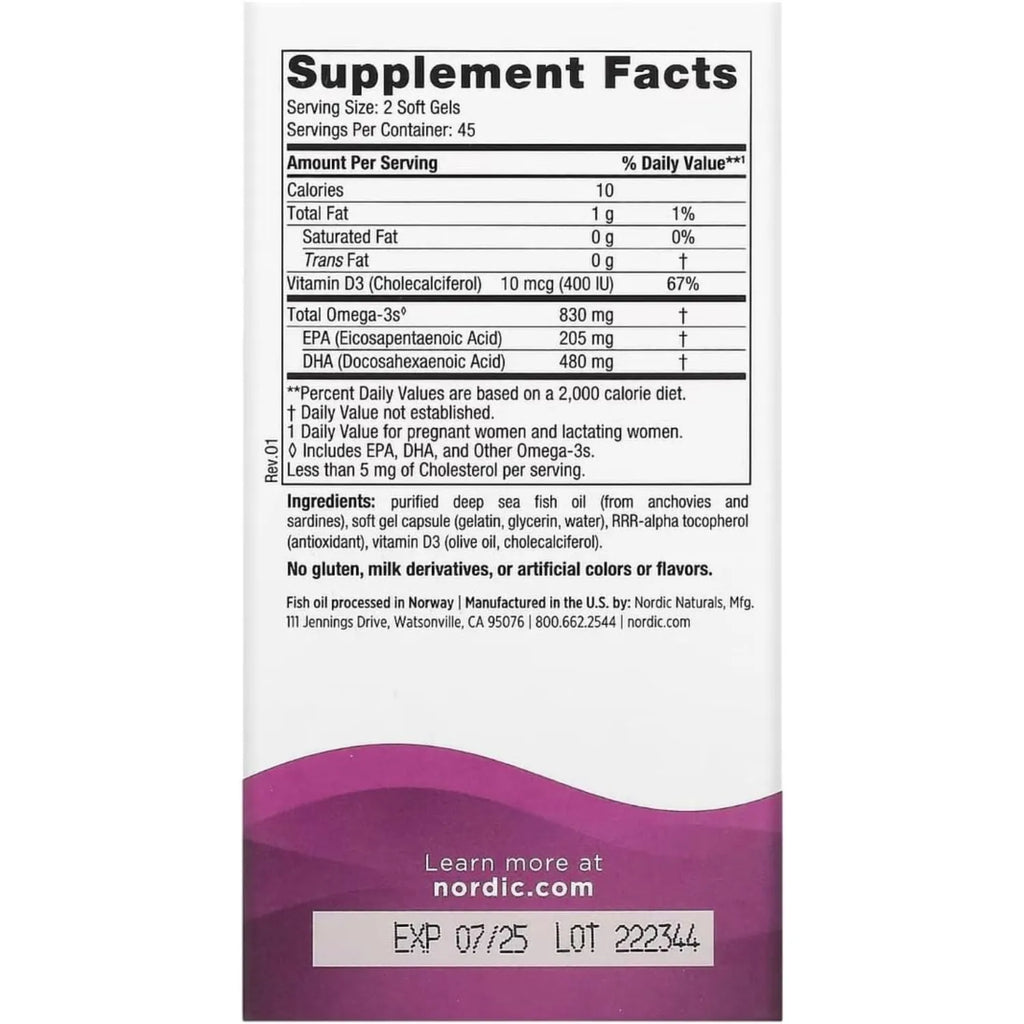 Nordic Naturals Dha Prenatal 930mg Vit D3 90 Softgels Sfn sin sabor