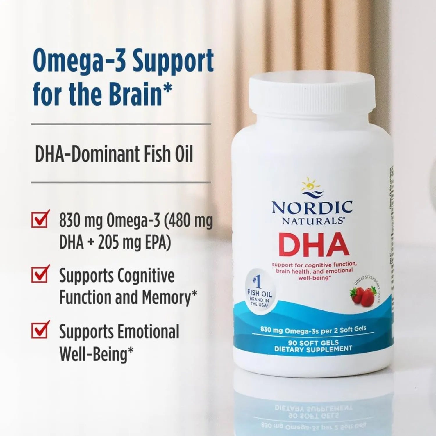 Nordic Naturals DHA 830 mg omega-3 90 capsulas blandas SFN