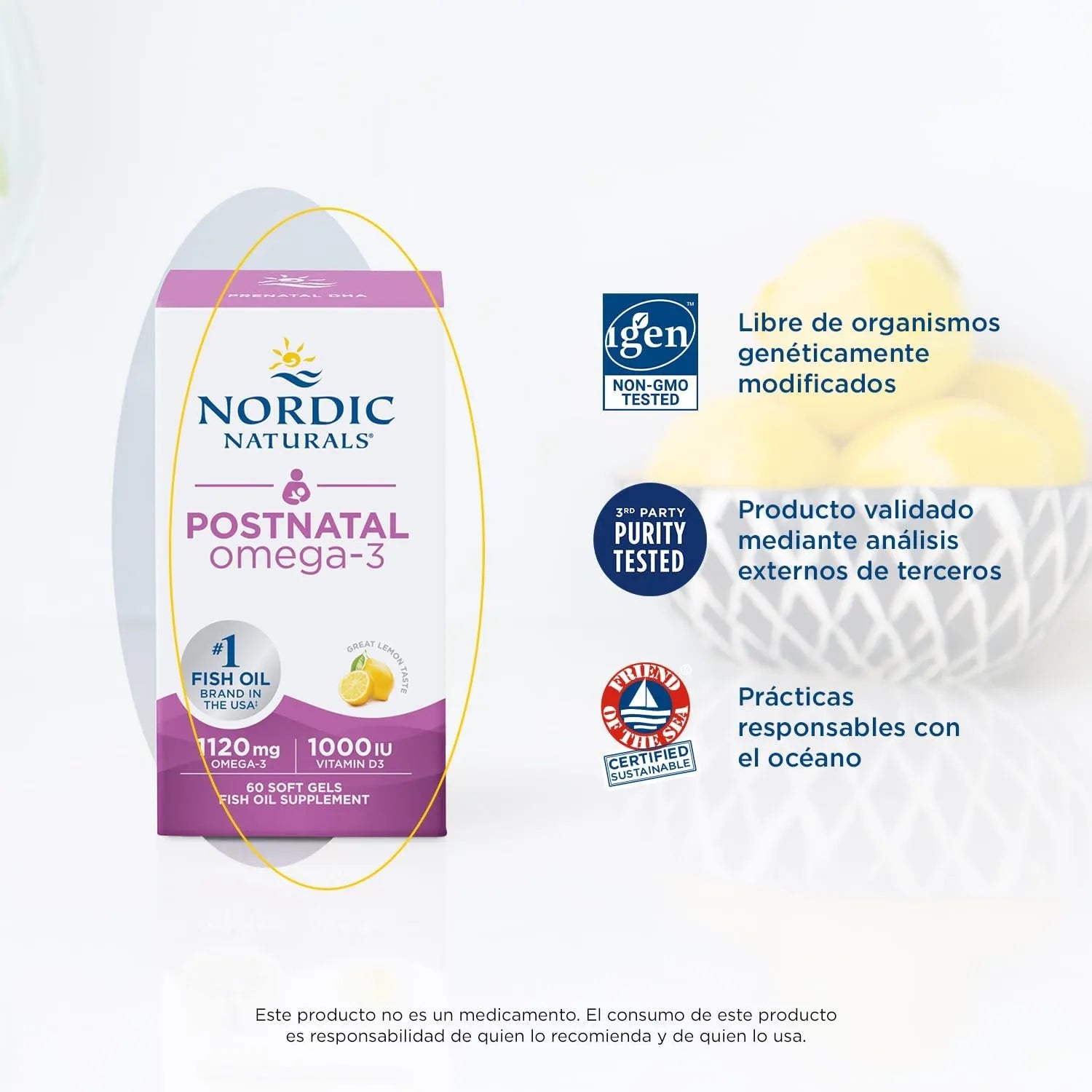 Nordic Naturals Postnatal Omega-3 650 mg 60 Softgels Sfn