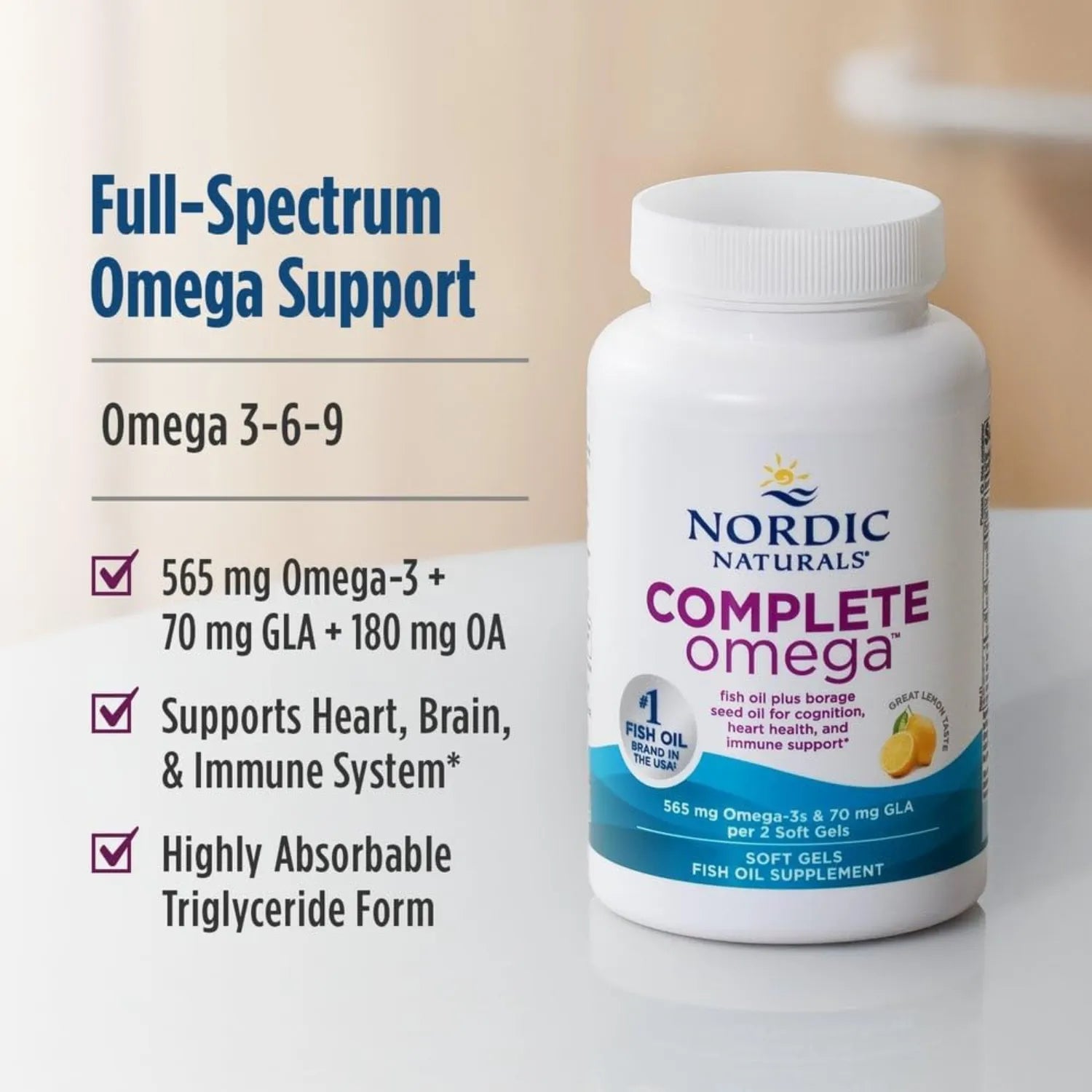 Nordic Naturals complete omega, omega 3 6 y 9 60 caps sfn