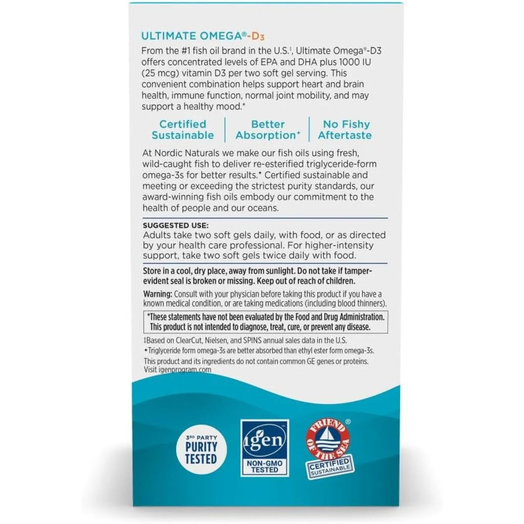 Nordic Naturals Ultimate Omega-D3 60 Softgels Sfn