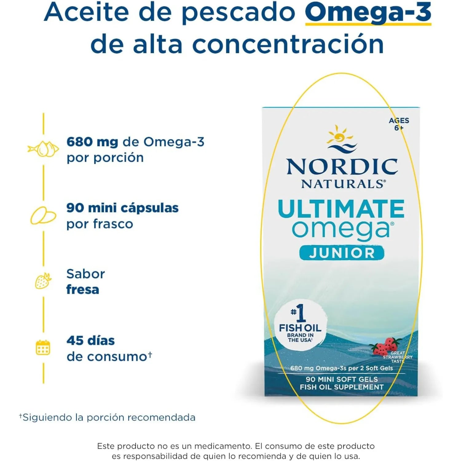 Nordic Naturals Ultimate Omega Junior 500 mg 90 softgels Sfn