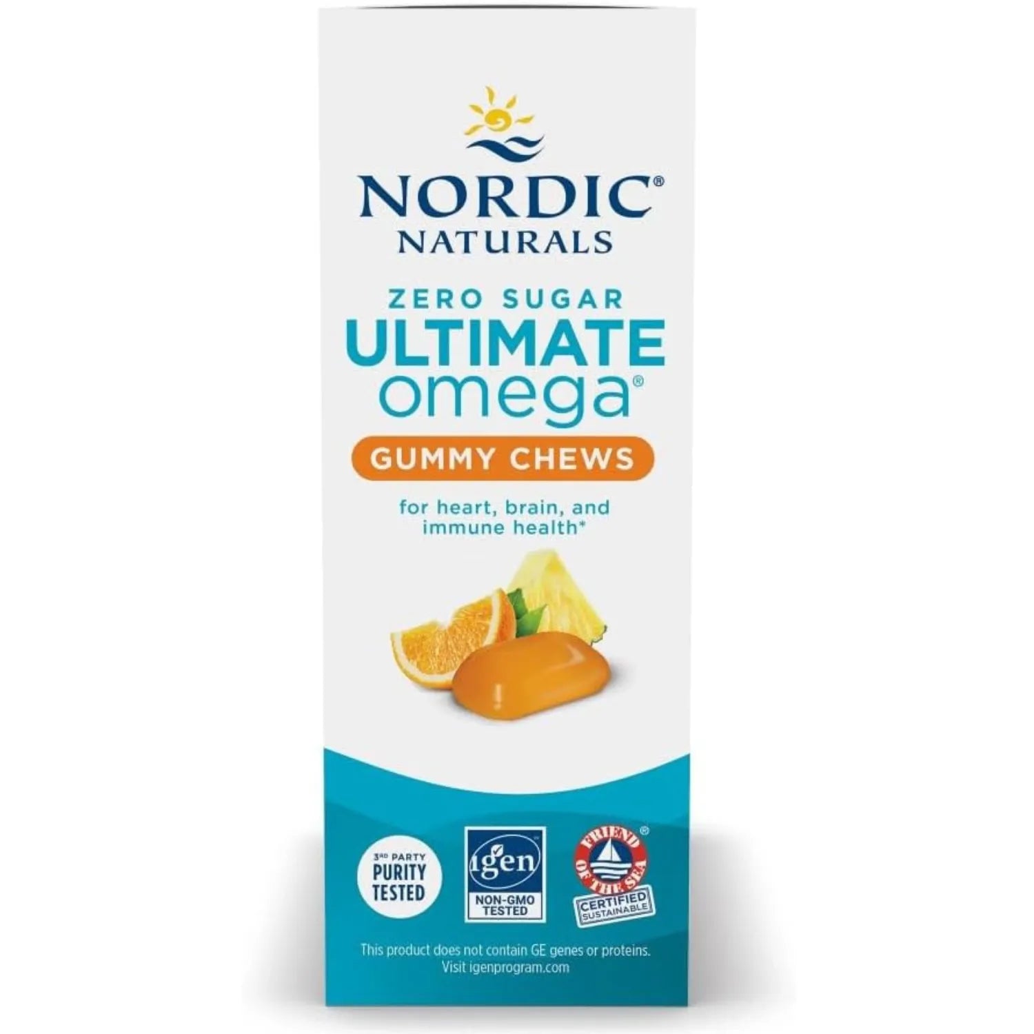 Nordic Naturals Zero Sugar Ultimate Omega Gummy Chews, frutas tropicales, 54 gomitas