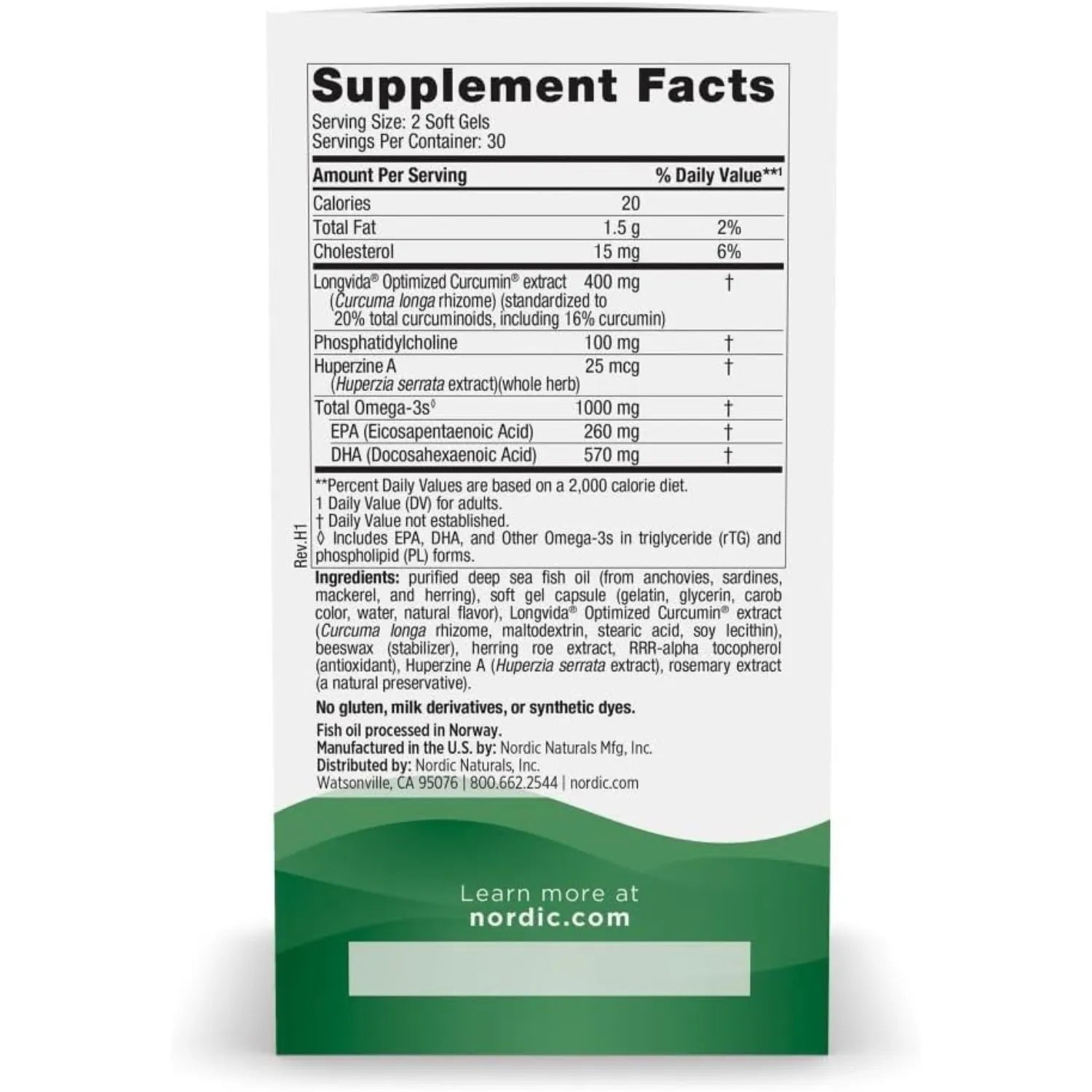 Nordic Naturals Omega Blend Memory 60 Softgels Sfn