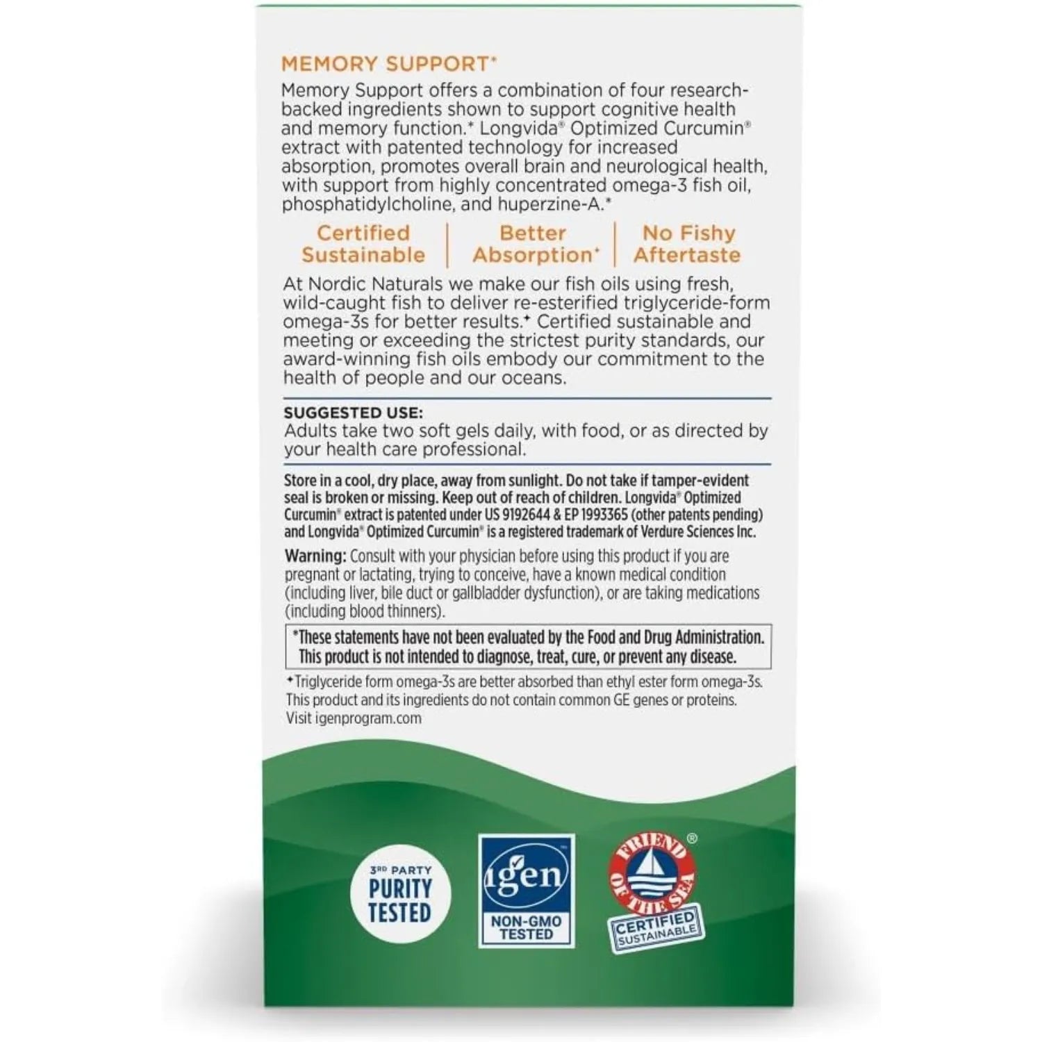 Nordic Naturals Omega Blend Memory 60 Softgels Sfn