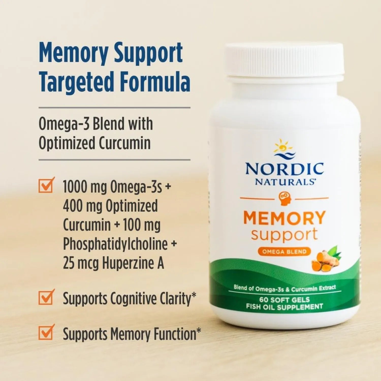 Nordic Naturals Omega Blend Memory 60 Softgels Sfn