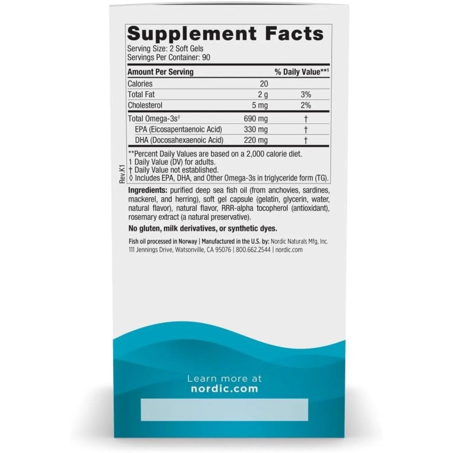 Nordic Naturals Suplemento D Omega3 Sabor Limon 180caps Sfn