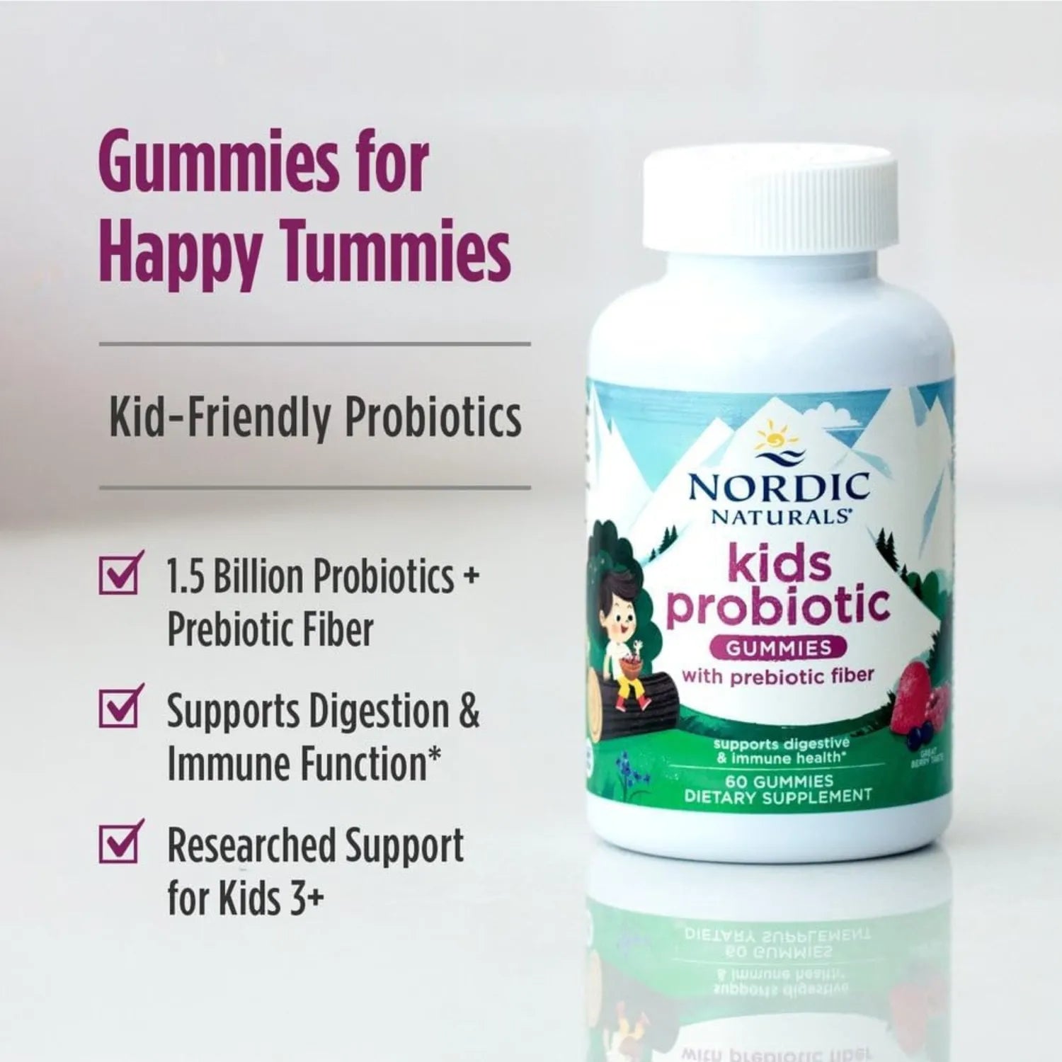 Nordic Naturals Gomitas De Probioticos 60 Pz Sabor Berry Sfn