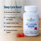 Nordic Naturals Gomitas de melatonina sin azúcar, frambuesa, 60 gomitas de 1.5 mg de melatonina