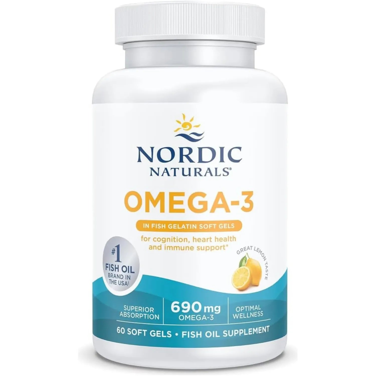 Nordic naturals omega 3 lemon 690 mg 60 softgels sfn