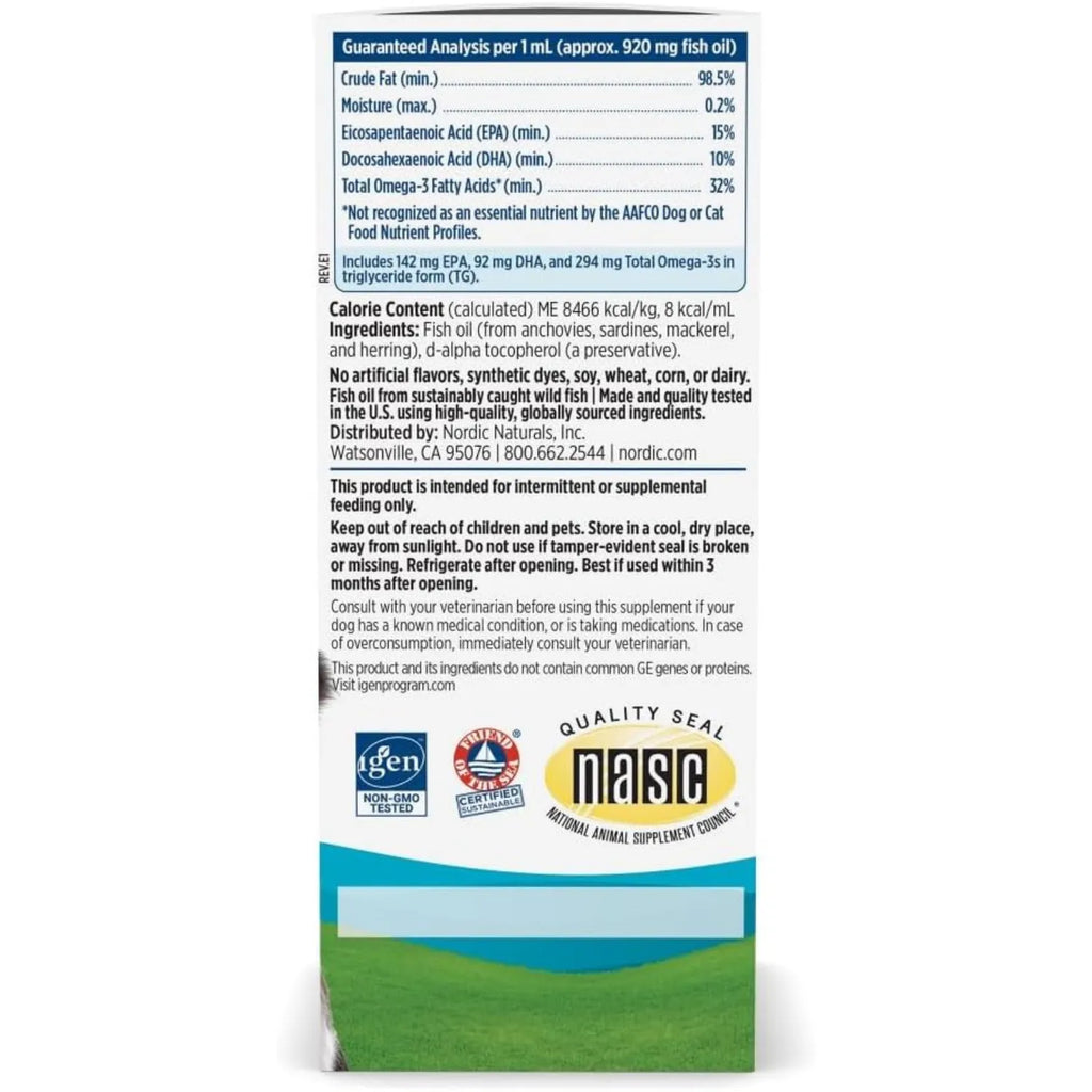 Nordic Naturals Omega-3 Pet Cats & small Dog Breeds 60mL Sfn