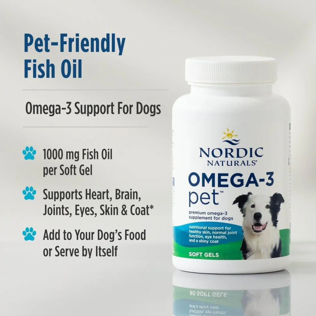 Nordic Naturals Omega-3 para mascotas, sin sabor, 180 geles blandos