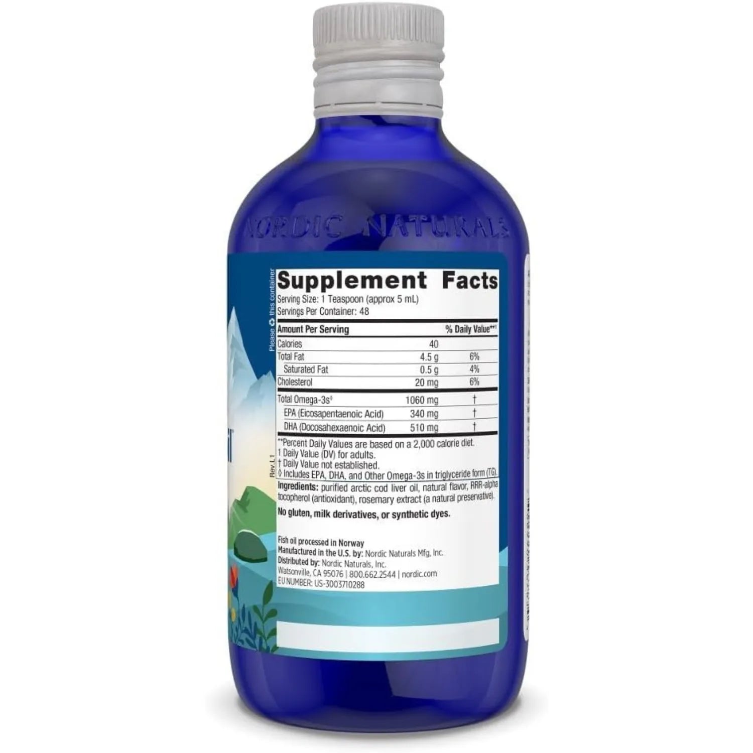 Nordic Naturals Cod Liver Oil 1060 Mg Omega 3 237 Ml Sfn