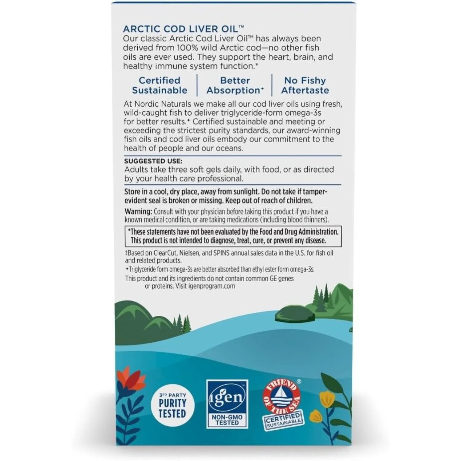 Nordic Naturals Artic Cod Liver Oil Omega-3 180 Soft Sfn
