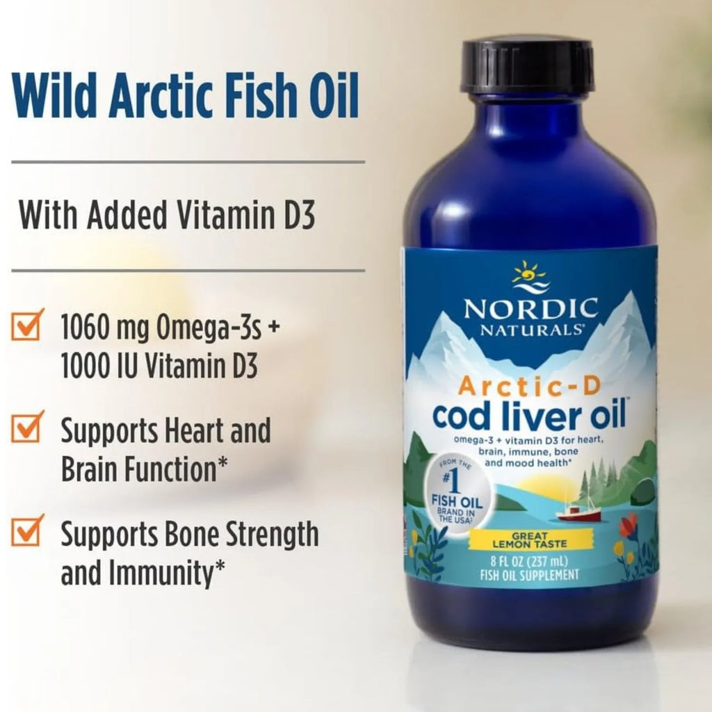 Nordic Naturals, Arctic-D Cod Liver Oil Limón, 237 ml Sfn