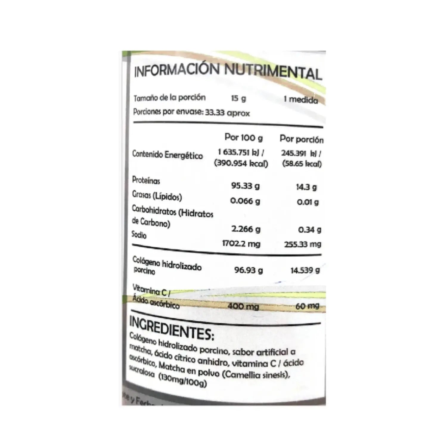 Galorganic Colágeno Hidrolizado Matcha Y Vitamina C 500g
