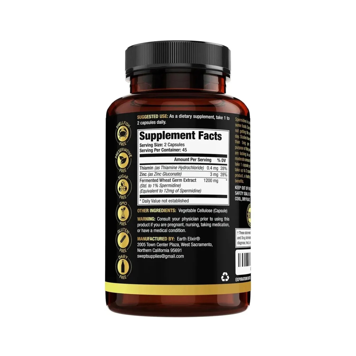 Earth Elixir Spermidine espermidina 90 caps sfn