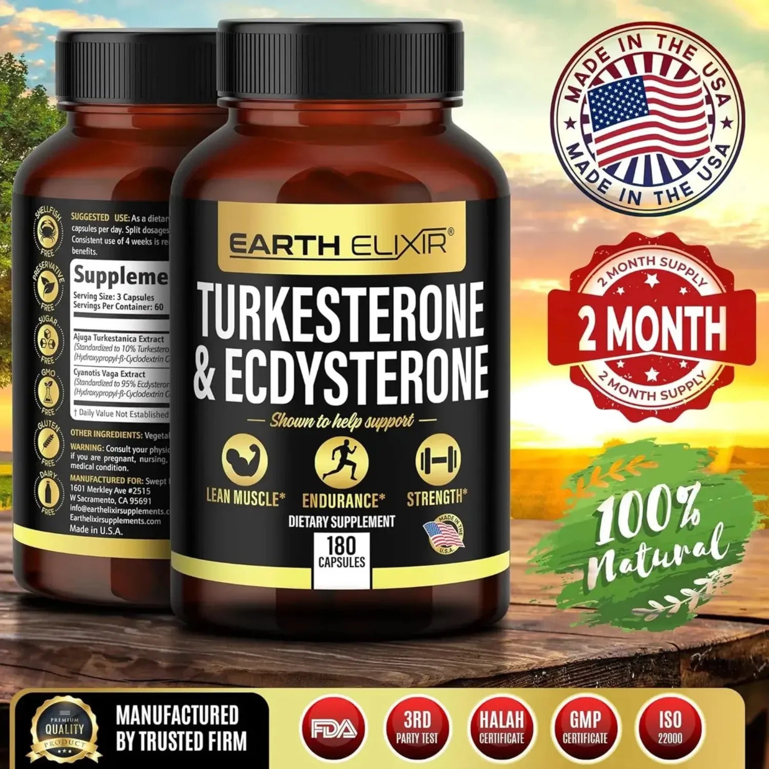 Earth Elixir Turkesterone + Ecdysterone 1000 mg 180 caps sfn