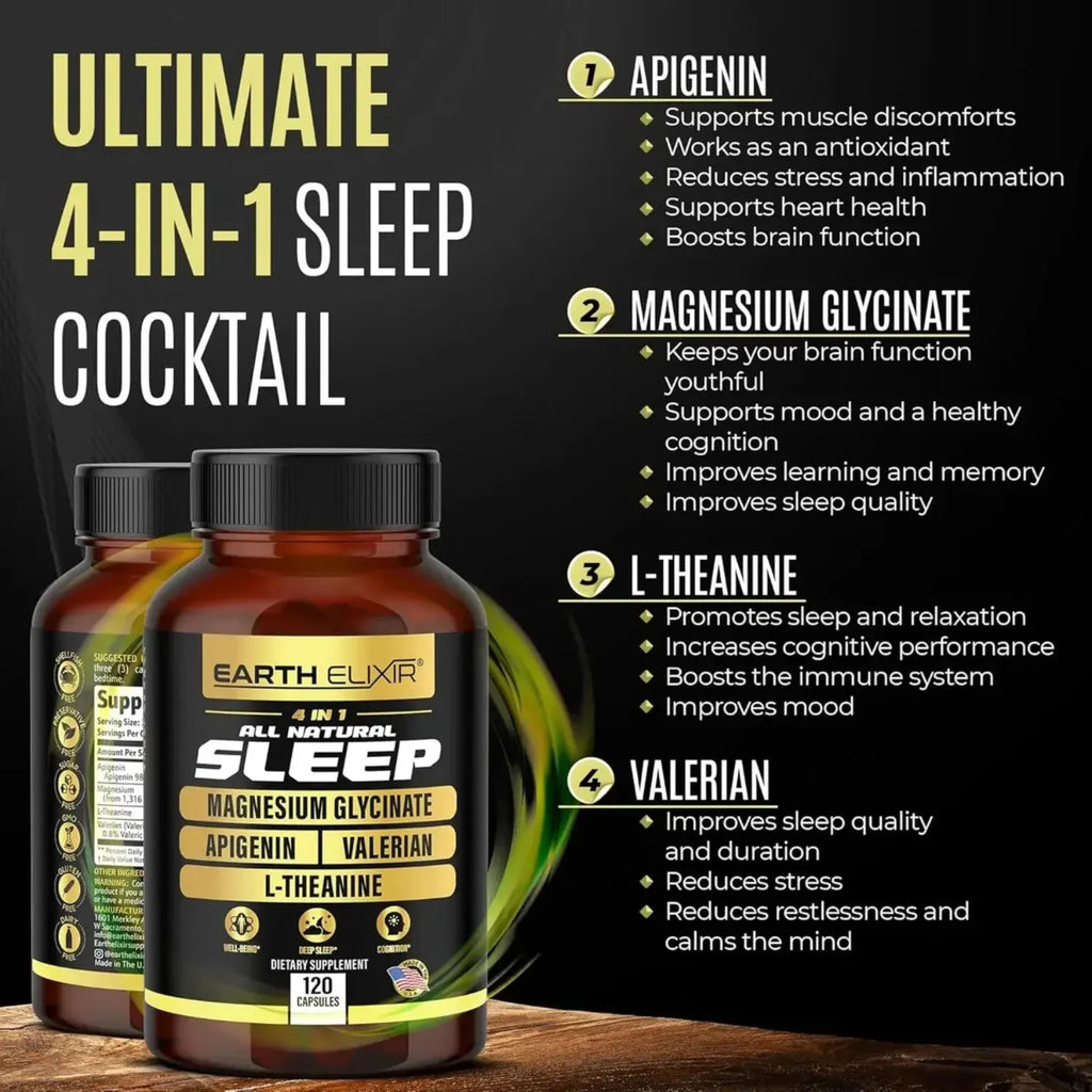 Earth Elixir All Natural Sleep120 Capsulas Descanso Profundo