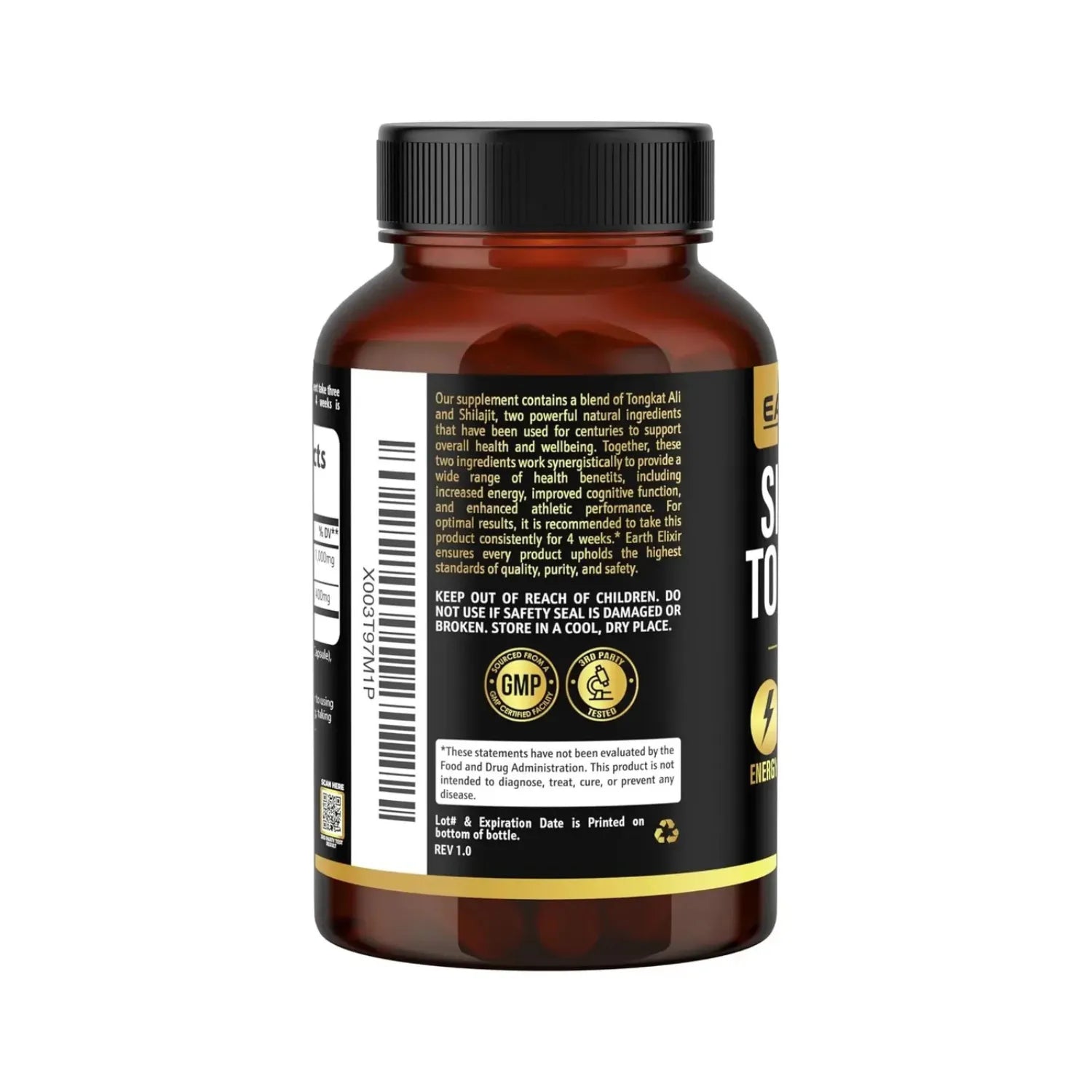 Earth Elixir Shilajit Y Tongkat Ali 400 mg 180 caps sfn