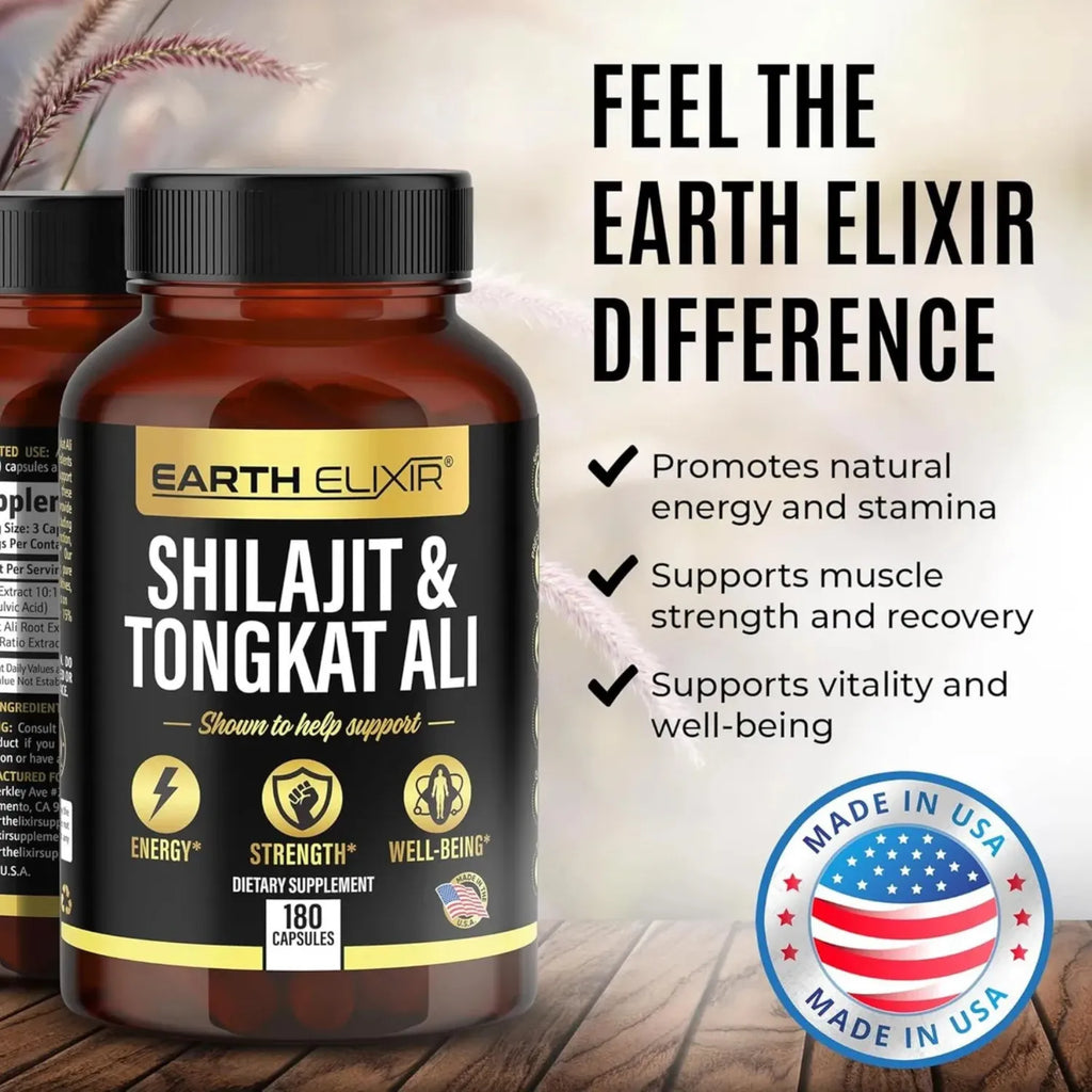 Earth Elixir Shilajit Y Tongkat Ali 400 mg 180 caps sfn