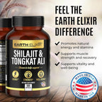 Earth Elixir Shilajit Y Tongkat Ali 400 mg 180 caps sfn