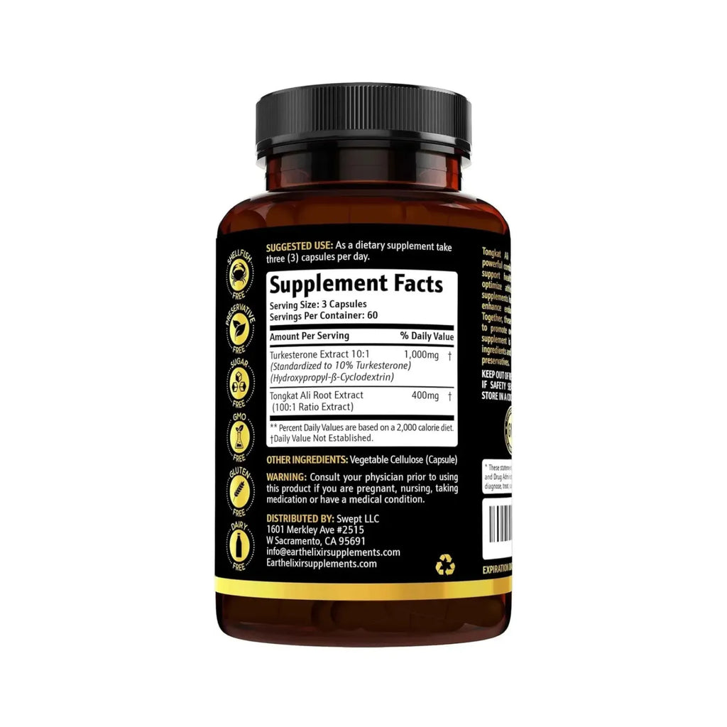Earth Elixir Turkesterone + Tongkat Ali 180 caps sfn