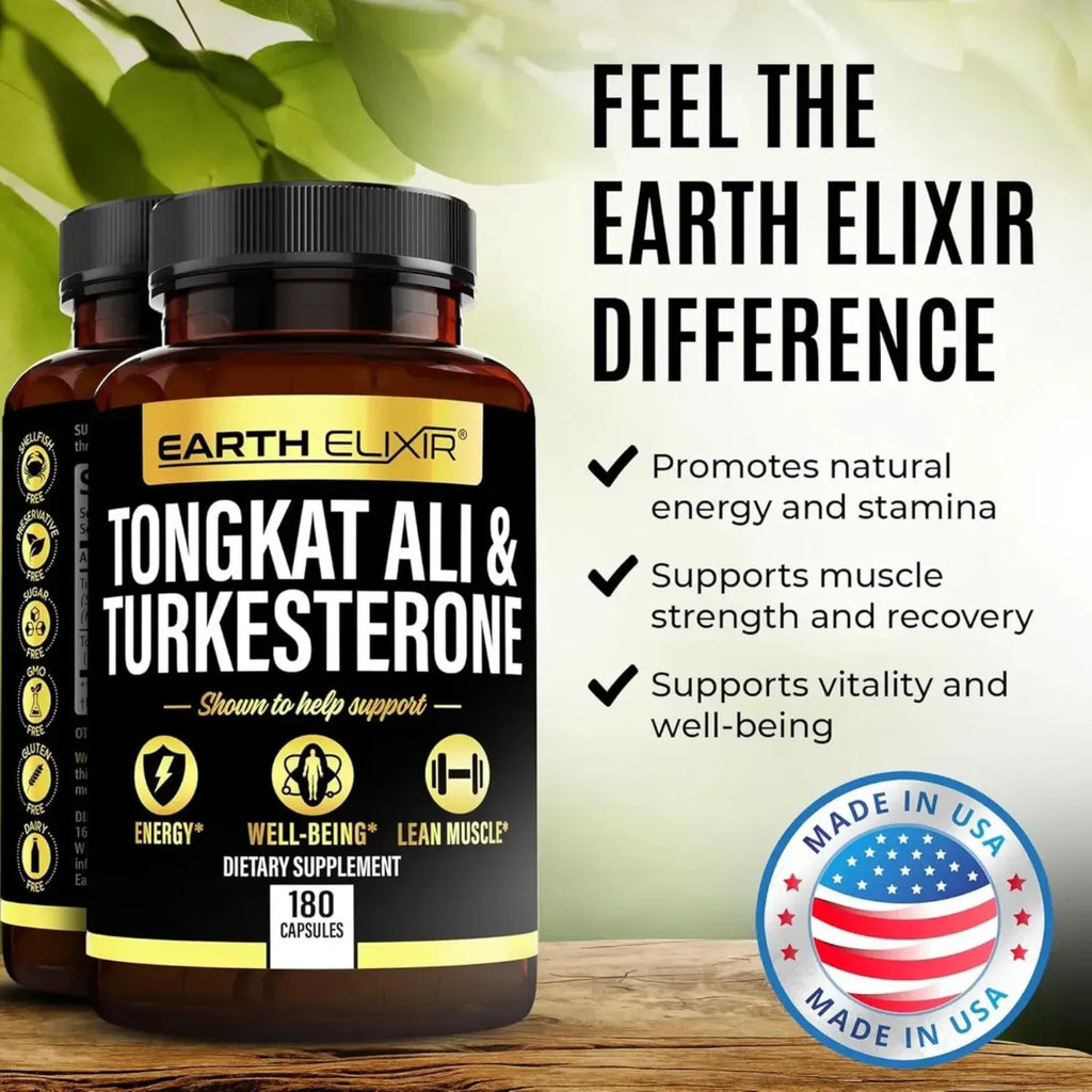 Earth Elixir Turkesterone + Tongkat Ali 180 caps sfn