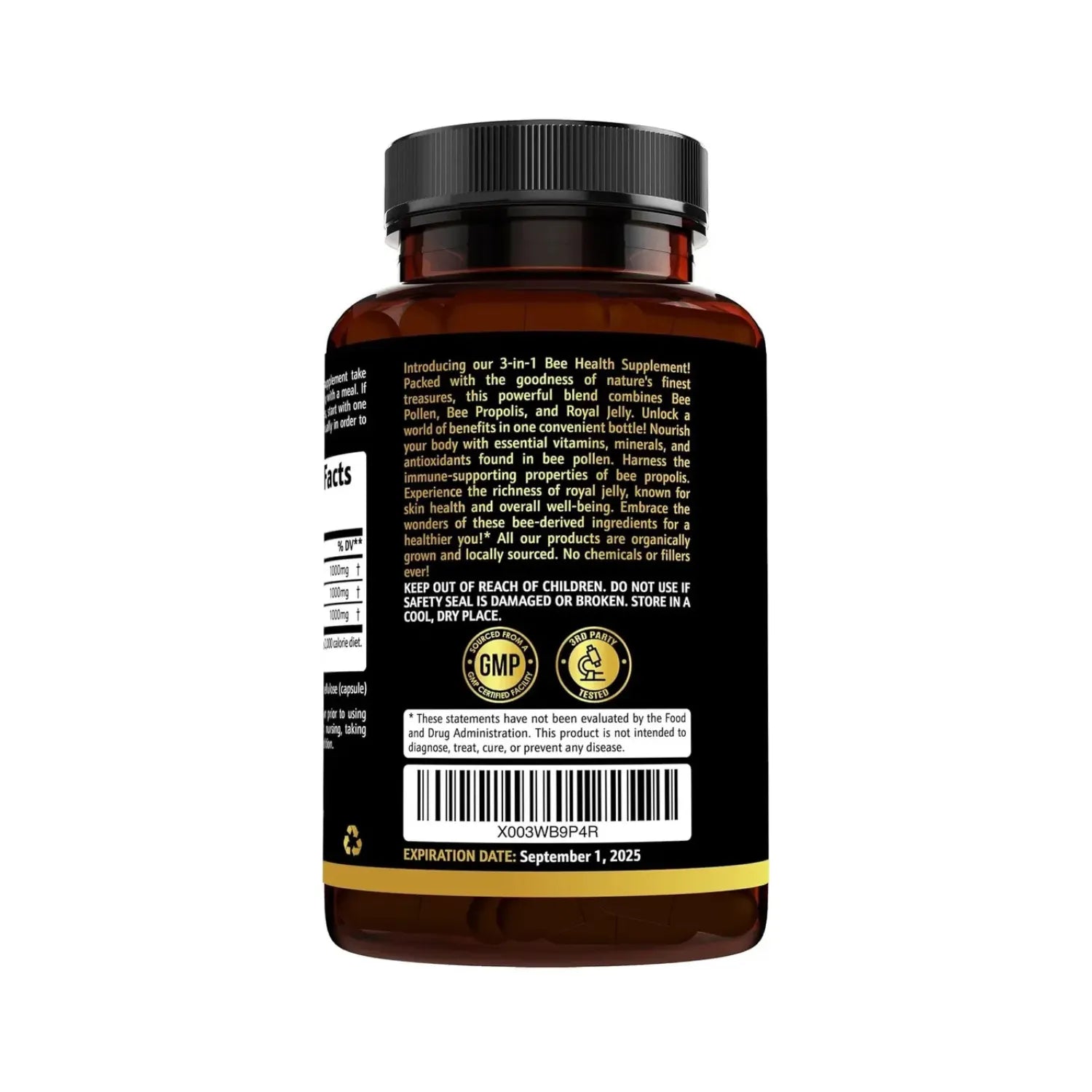Earth Elixir Bee Pollen+ 180 Capsulas Polen de Abeja Orgánico
