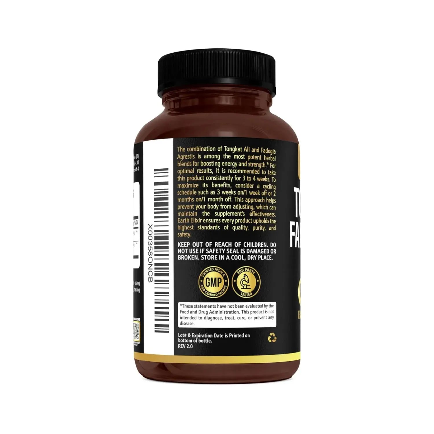 Earth Elixir Fadogia agrestis y Tongkat Ali 180 caps sfn