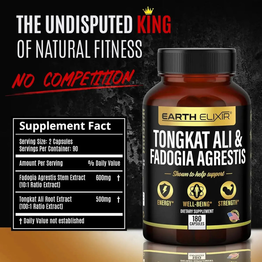 Earth Elixir Fadogia agrestis y Tongkat Ali 180 caps sfn
