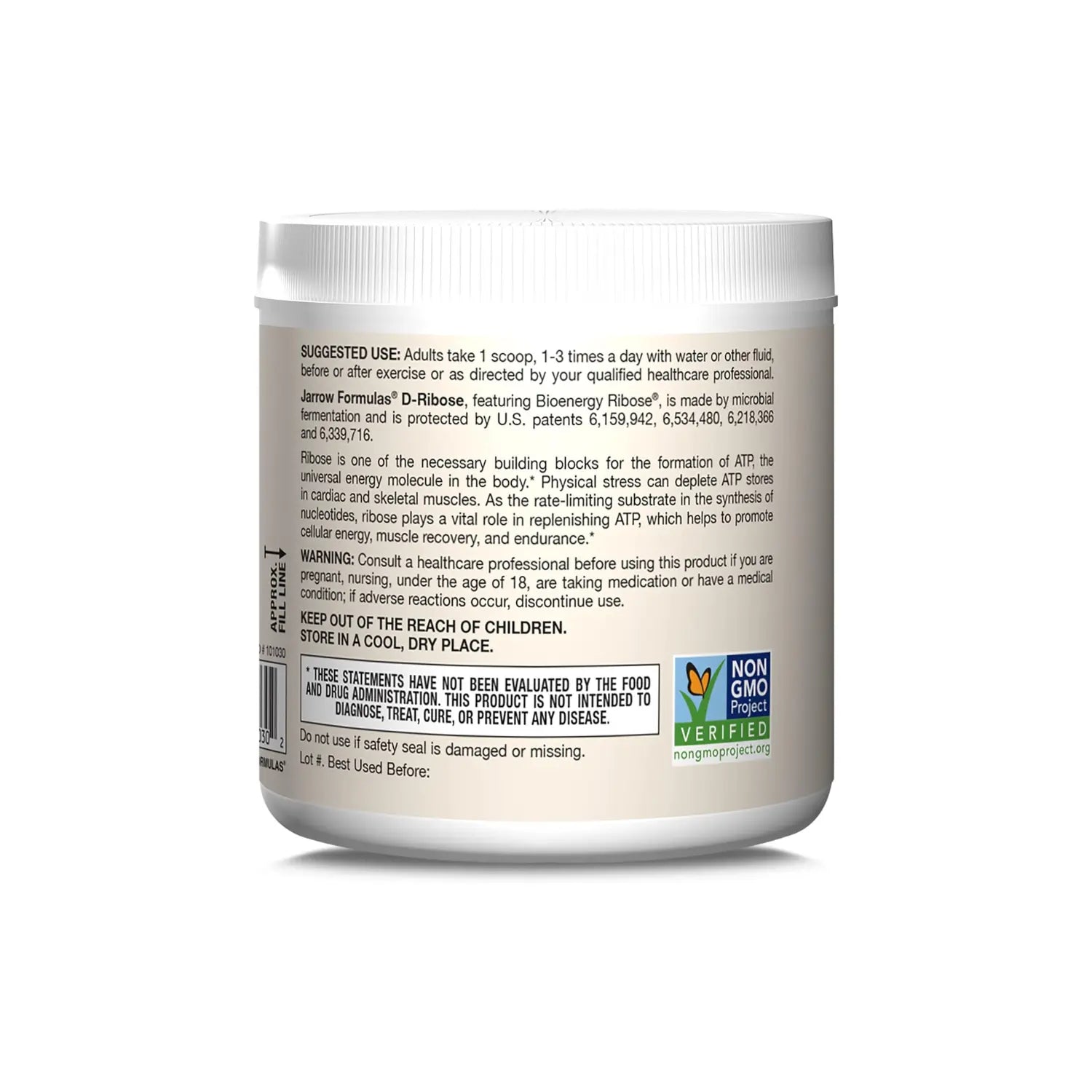 Jarrow Formulas, D-ribosa vegana, 2 g, 200 g sfn