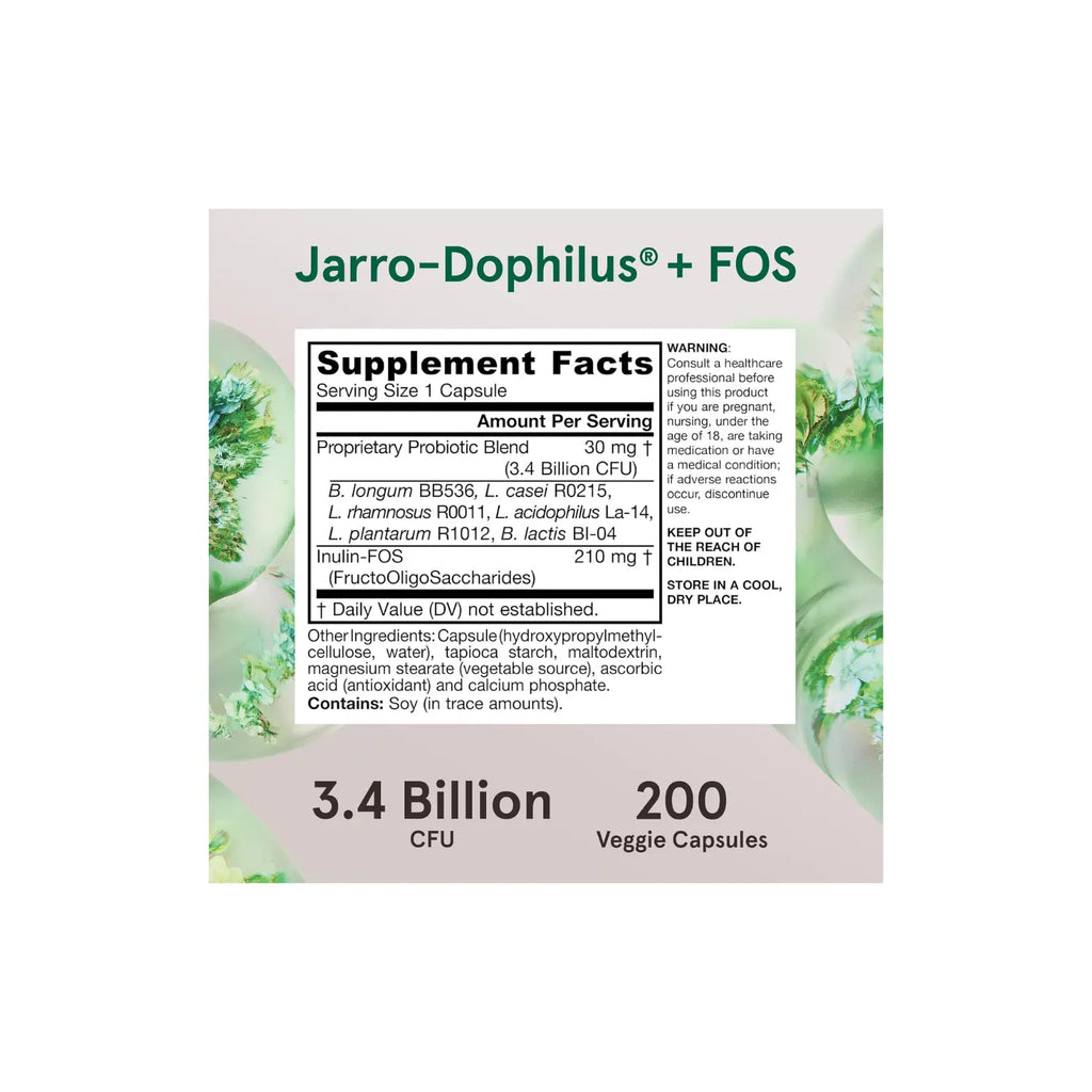 Jarrow Formulas Jarro-Dophilus + FOS 200 cápsulas sfn