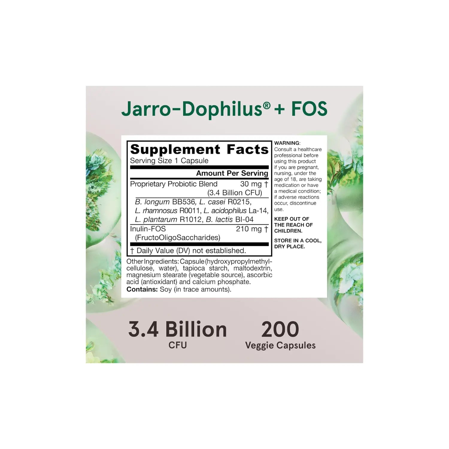 Jarrow Formulas Jarro-Dophilus + FOS 200 cápsulas sfn